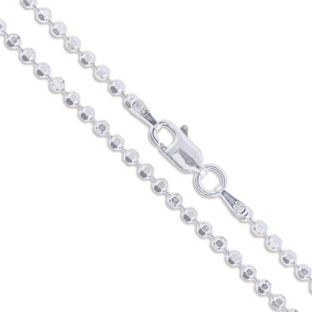 3mm 4mm 5mm Italy 925 Silver 14k White Gold Stylish Bead Beaded Link Chain 3mm 4mm 5mm Italy 925 Silver 14k White Gold Stylish Bead Beaded Link Chain